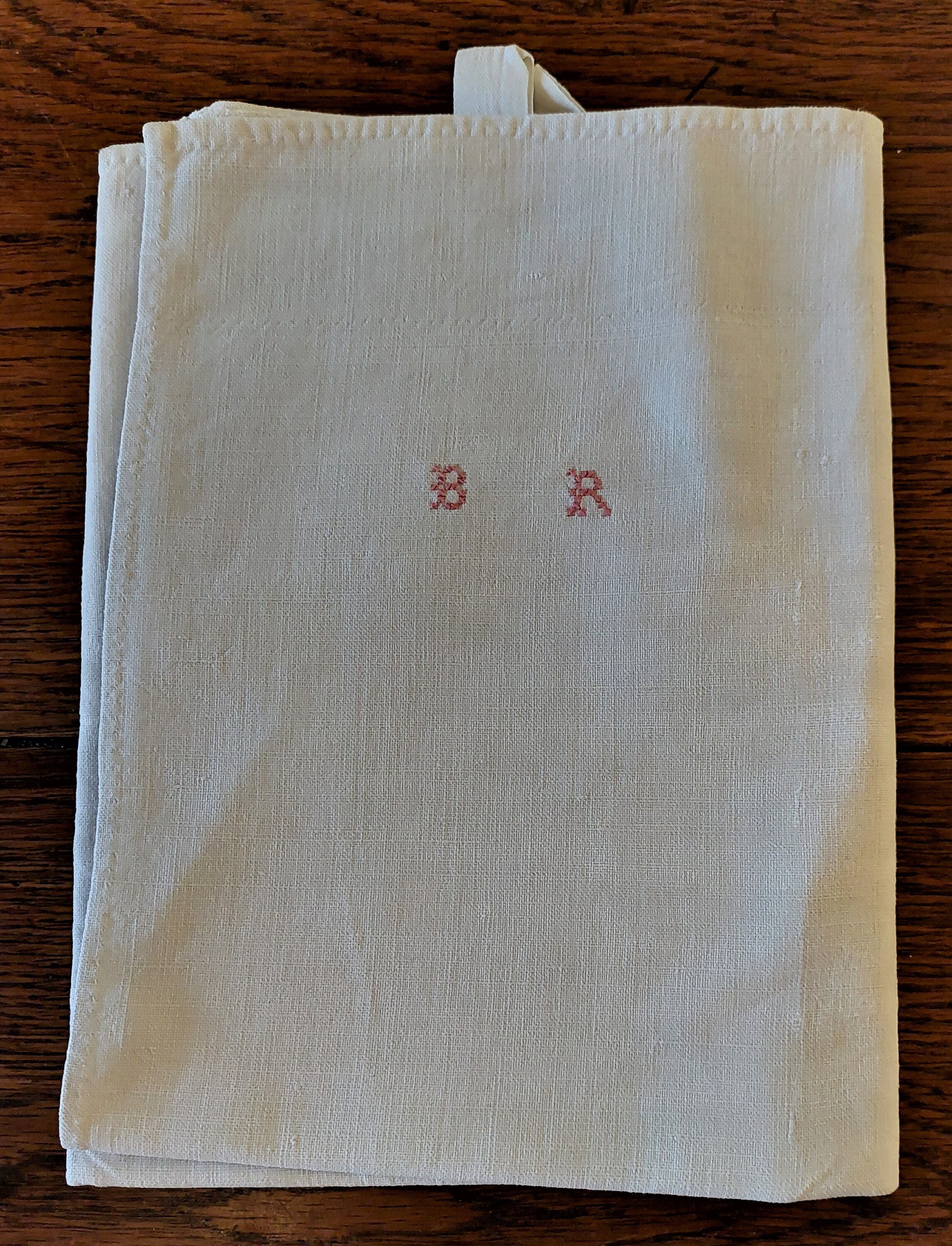 Torchon Ancien en Métis Monogramme Point de Croix