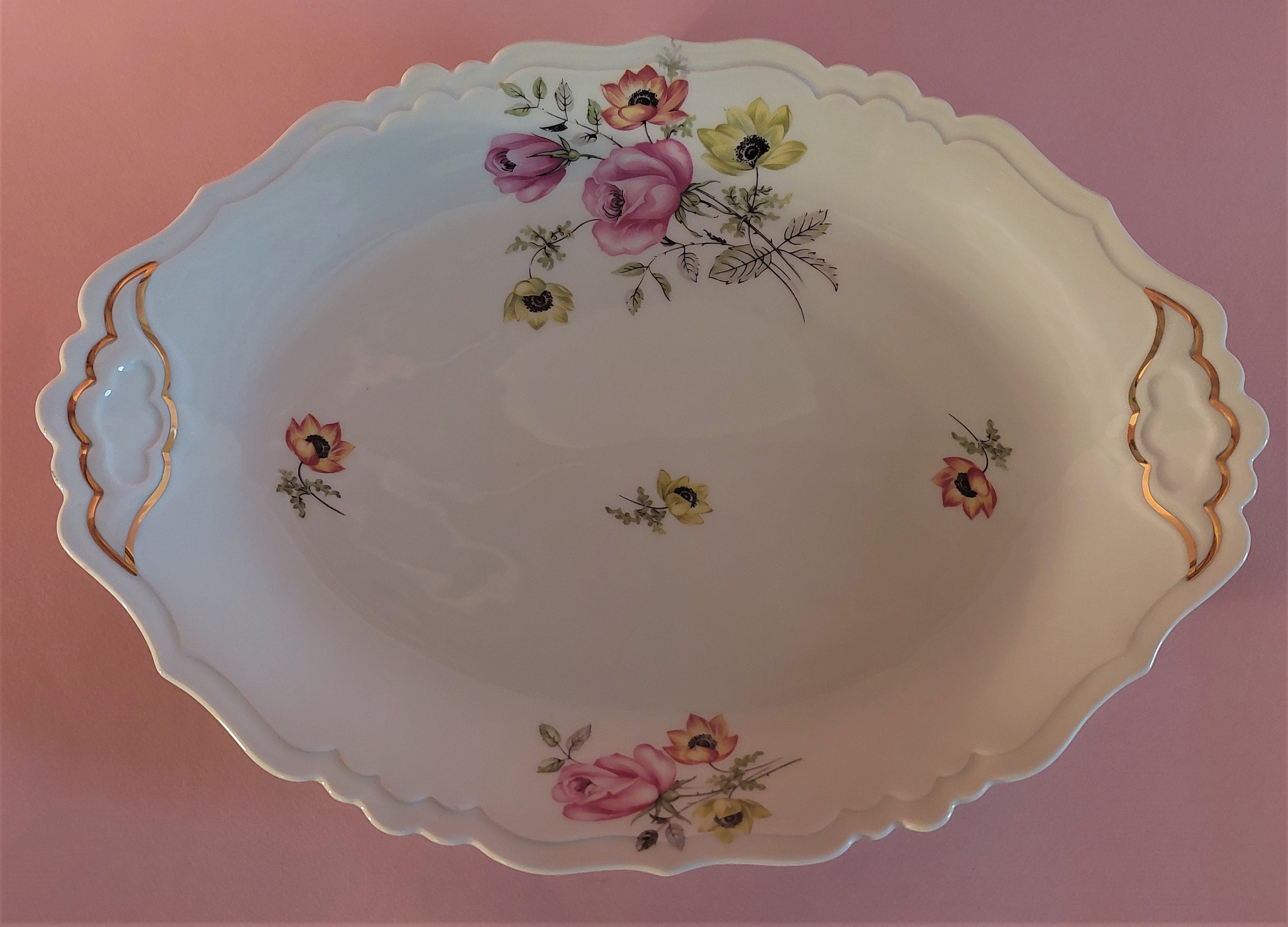 Plat de Service Ovale Porcelaine Limoges Charbernaud et Larcher