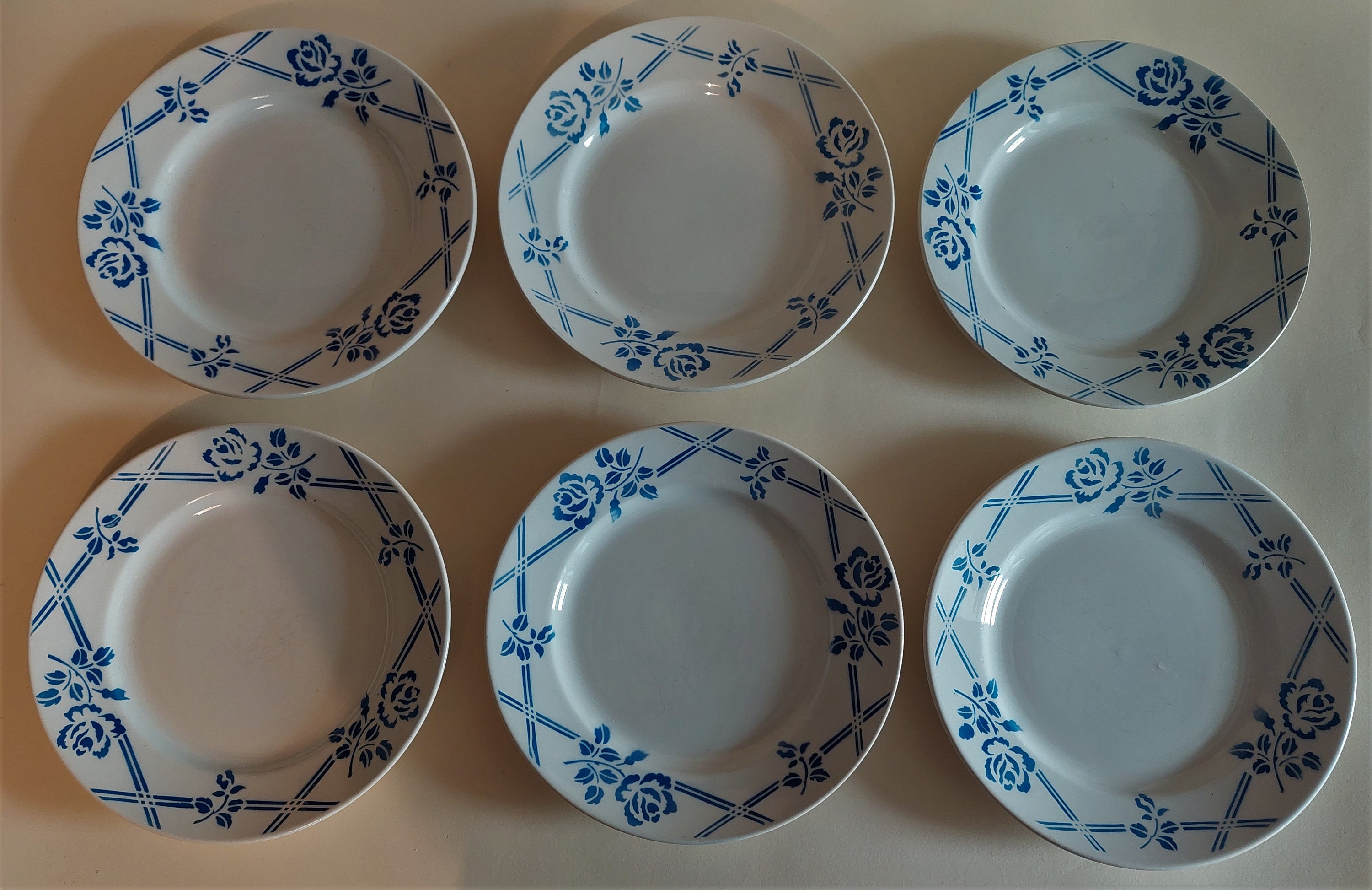 Millésime Français Série Majolique de Six Plaques Orchies Moulin Des Loups