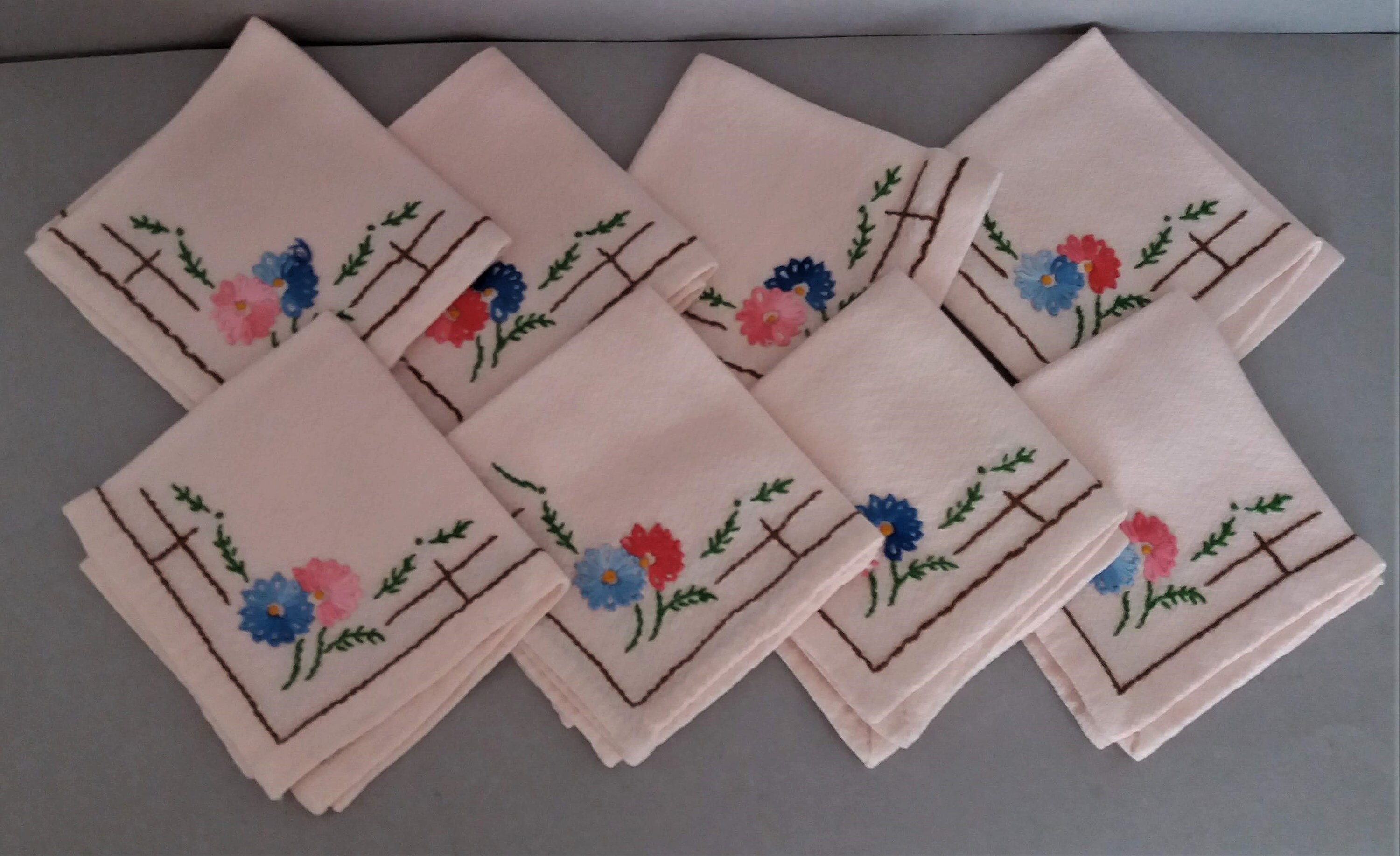 Hauteur Vintage Petites Serviettes Faites à La Main