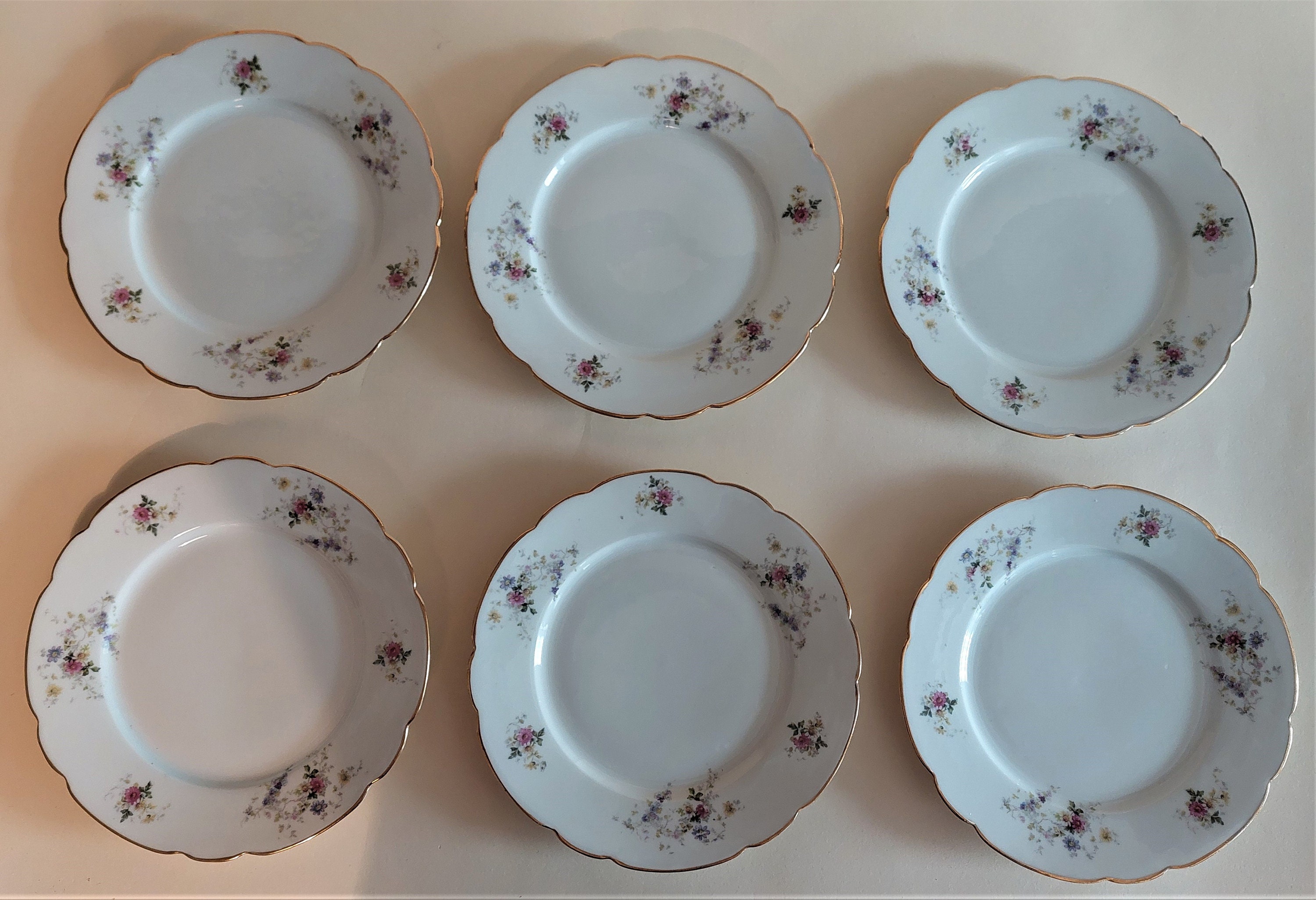 Assiettes Français Antiques en Porcelaine de Paris