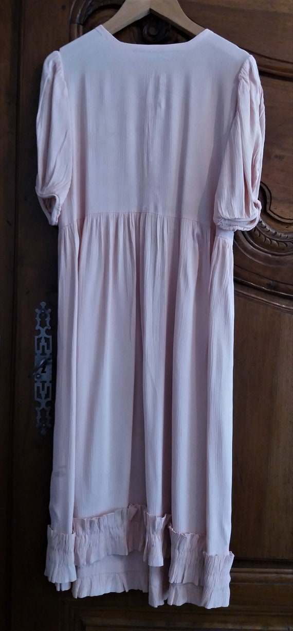 Vintage french girl dress pink silk