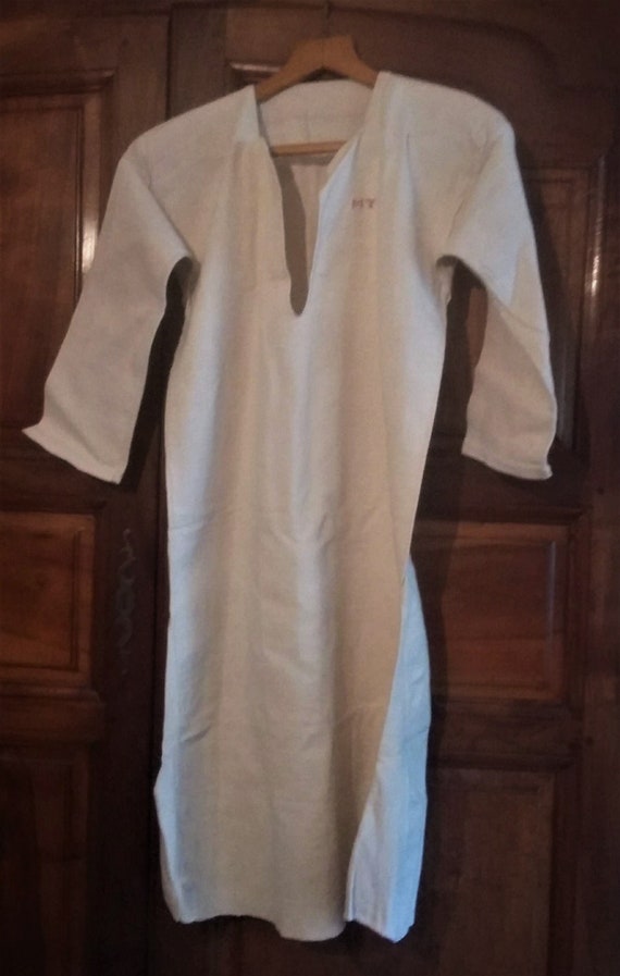 Antique french night shirt linen