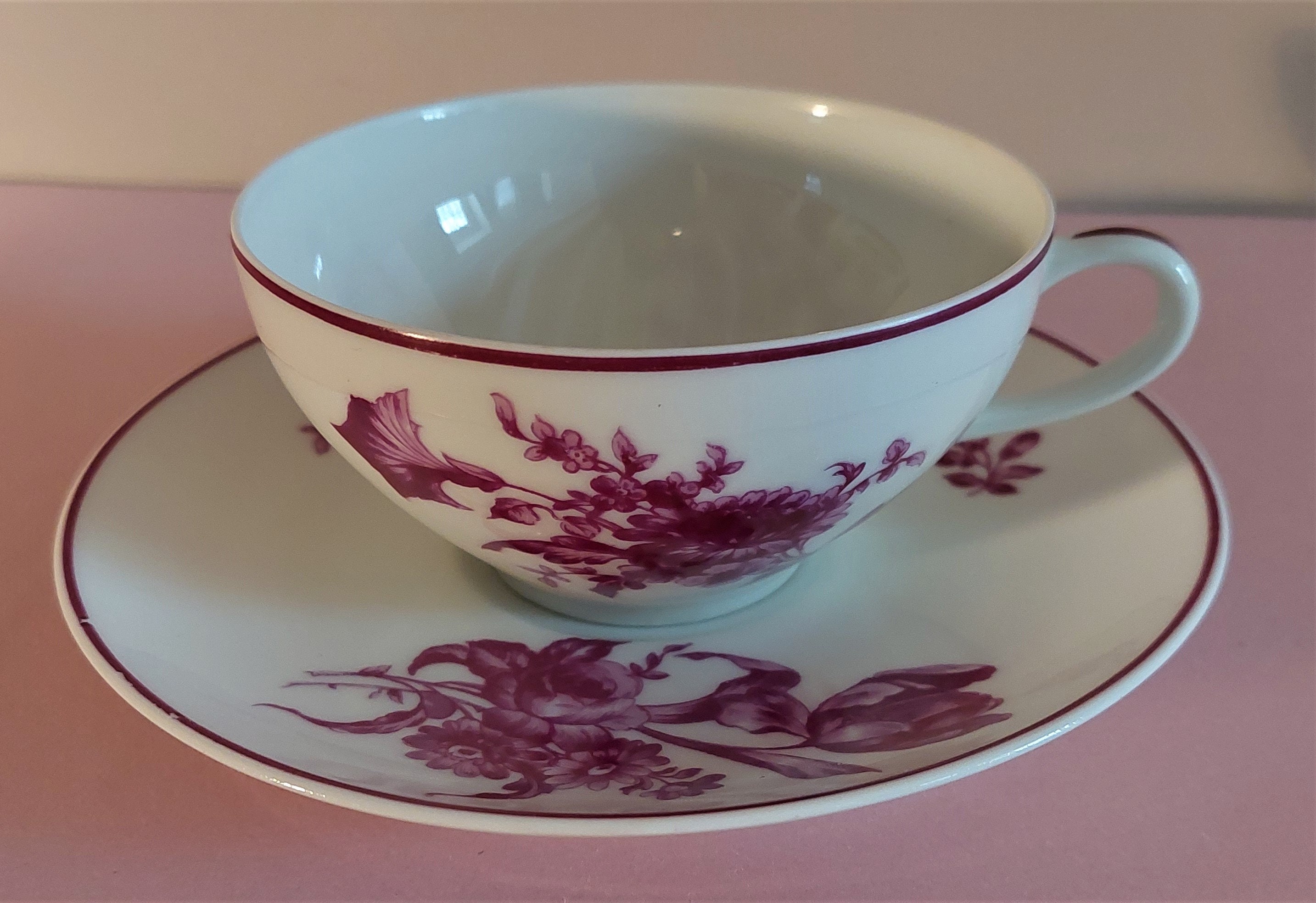 Tasse à Thé Porcelaine Décorée Par Pillivuyt et Cie