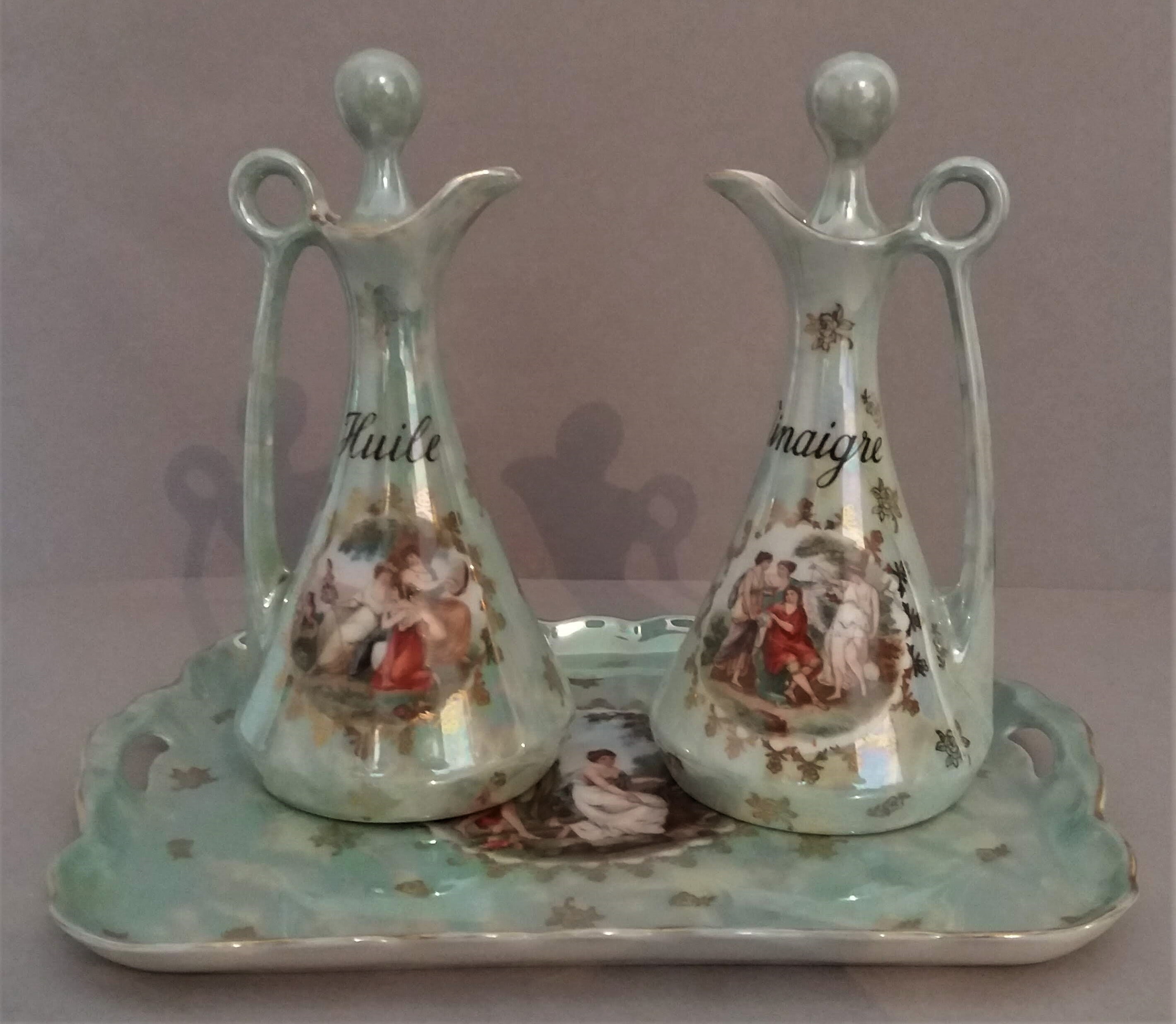 Ensemble de Condiments Vintage Victoria Chine Tchécoslovaquie