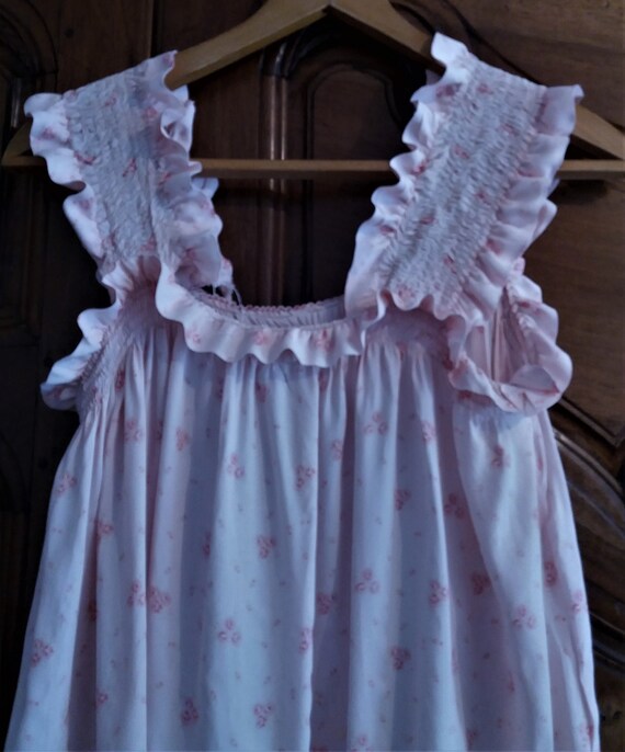 Vintage french woman night shirt pink silk