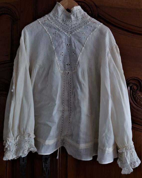 Antique french Edwardian Victorian blouse