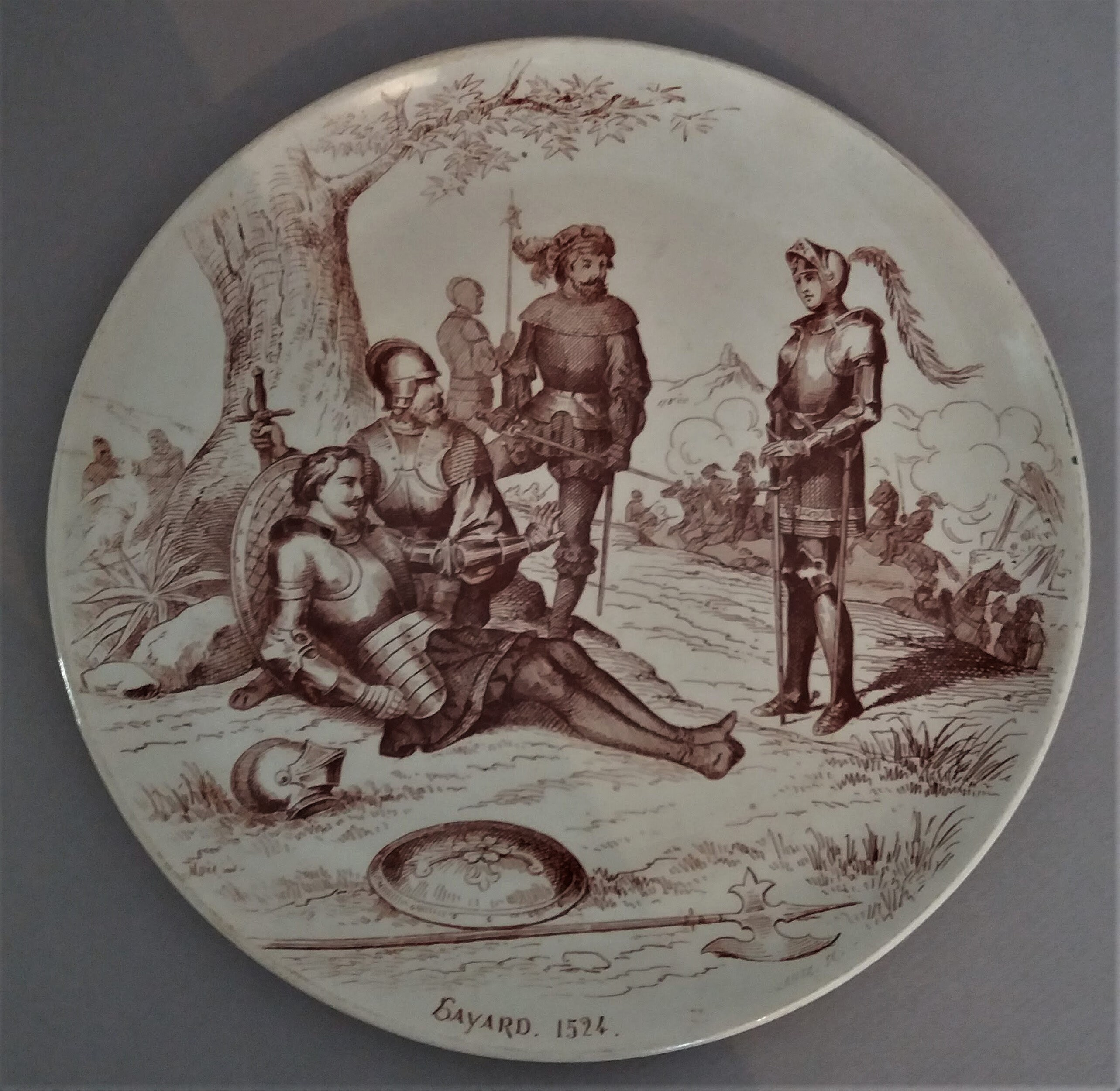 Plaque de Majolique Antique Français Creil Montereau Xixe