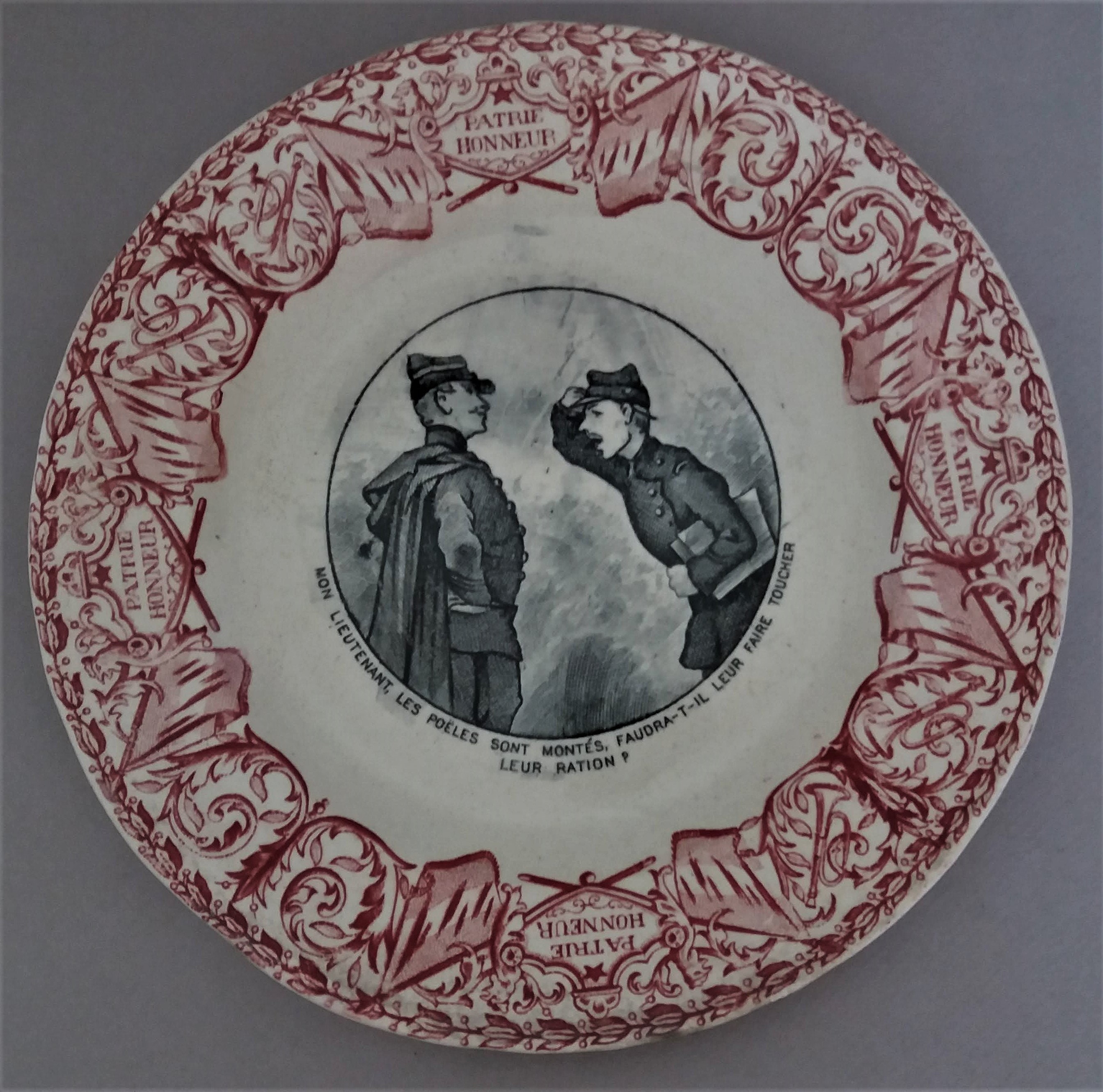 Antique Français Majolica Transferware Plaque L. Bertrand Bordeaux