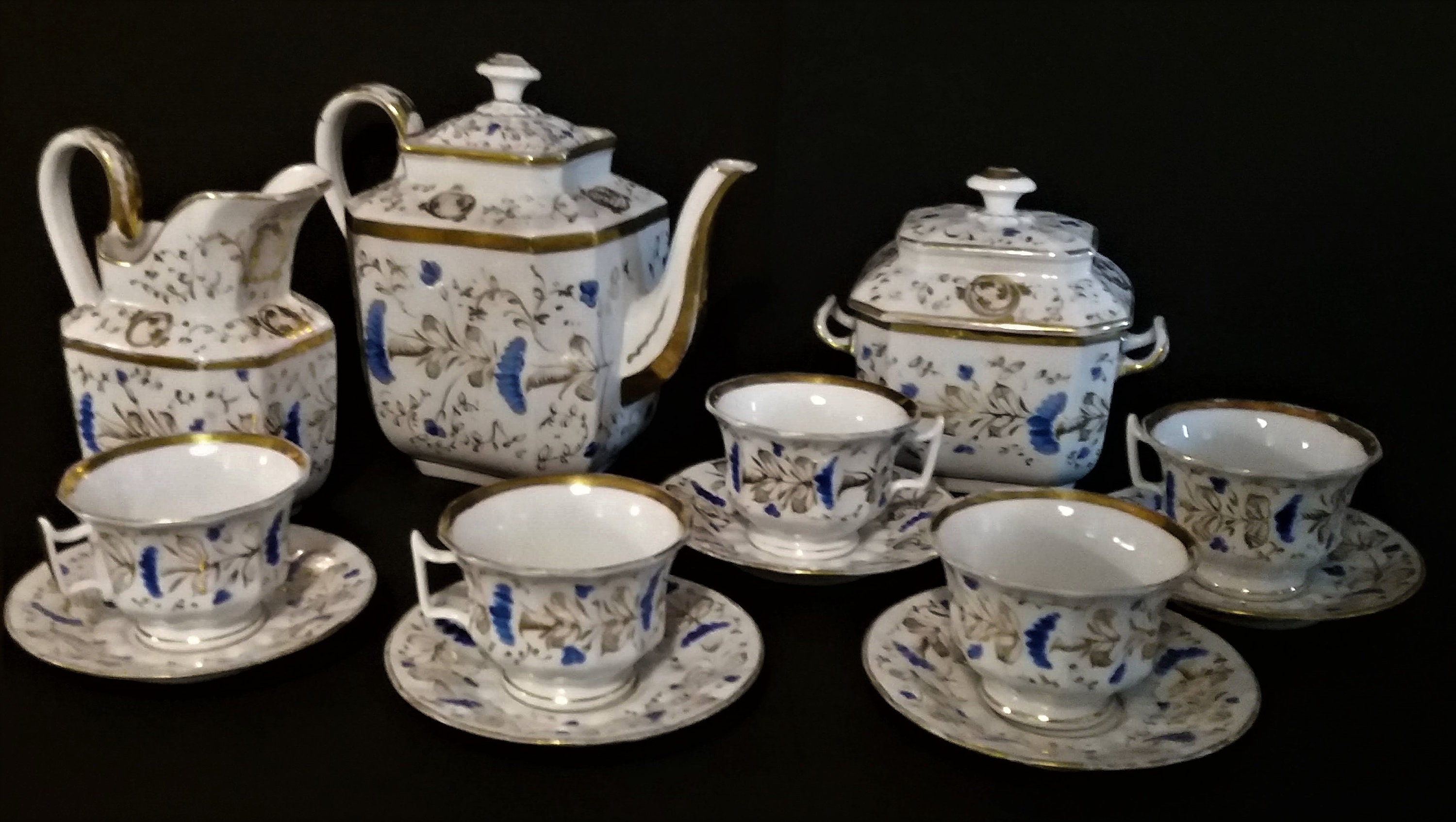 Antique french tea set porcelain of Paris XIXth Etsy
