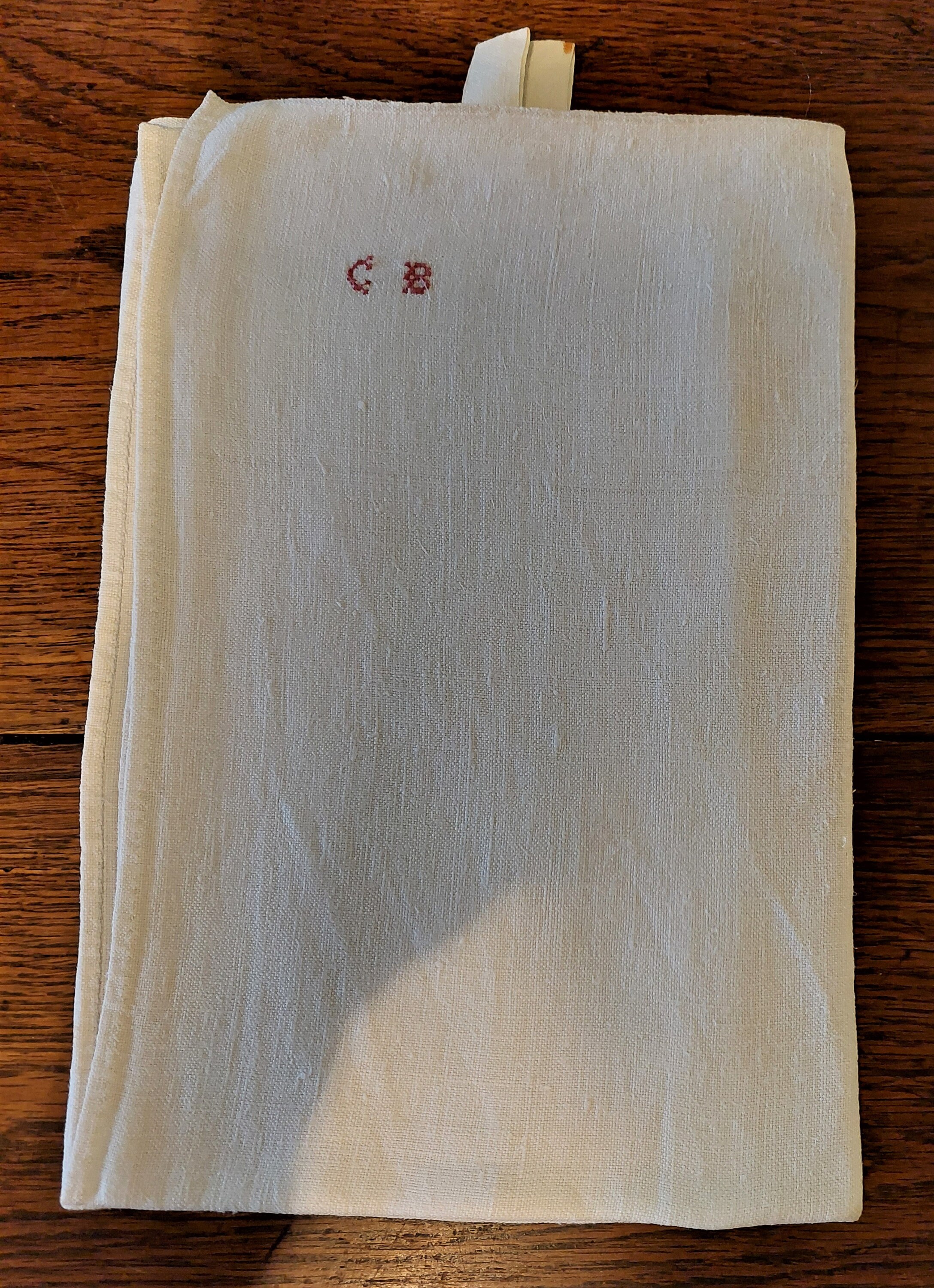 Torchon Ancien en Chanvre Monogramme Point de Croix