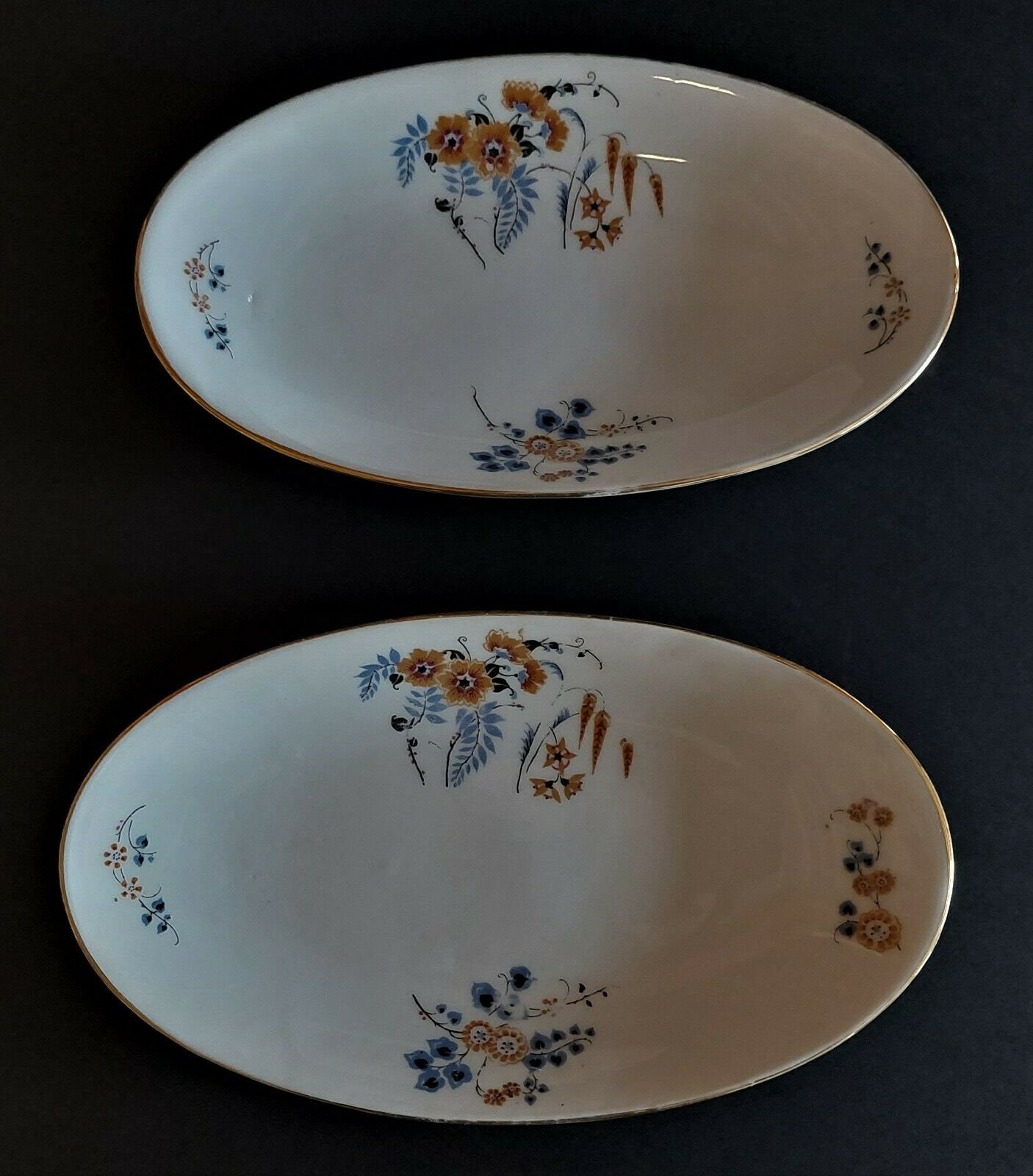 Paire de Raviers en Porcelaine Décor Japonisant Art Deco