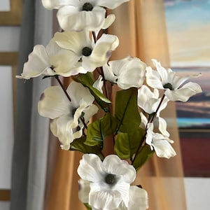Artificial Dogwood Branch Spray – 24.5” Faux Flower Stems with Branches