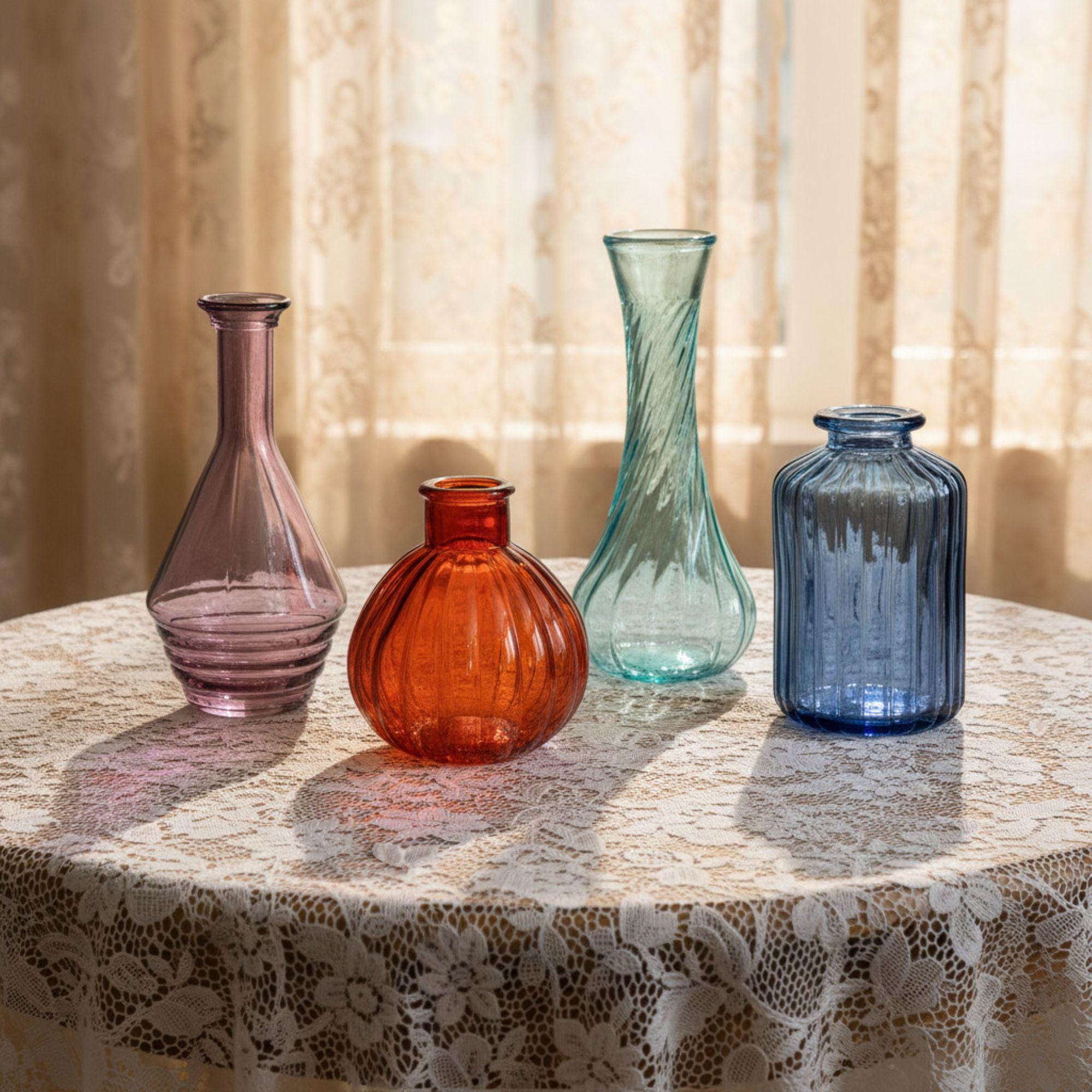 Turquoise glass vase - Etsy 日本