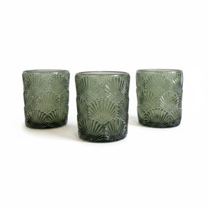 Smoky Sage Grün Vintage Style Textured Glass Teelichthalter Votiv Bild 6