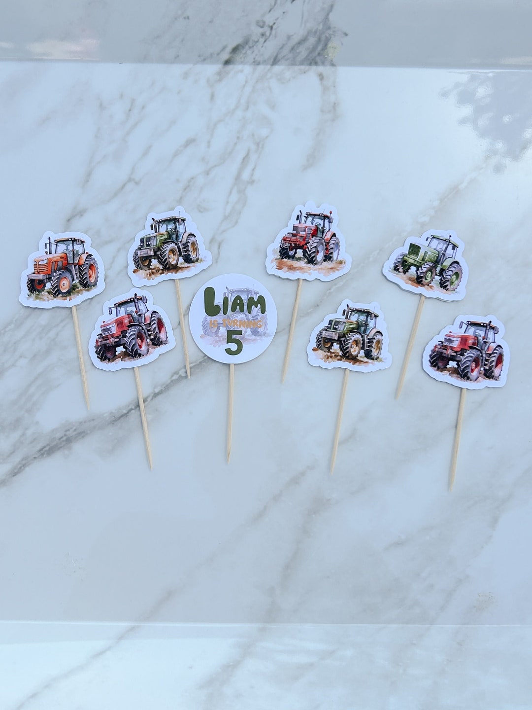 8 Tractor Cupcake Toppers - 8 Cupcake Designs - Mini and Regular ...