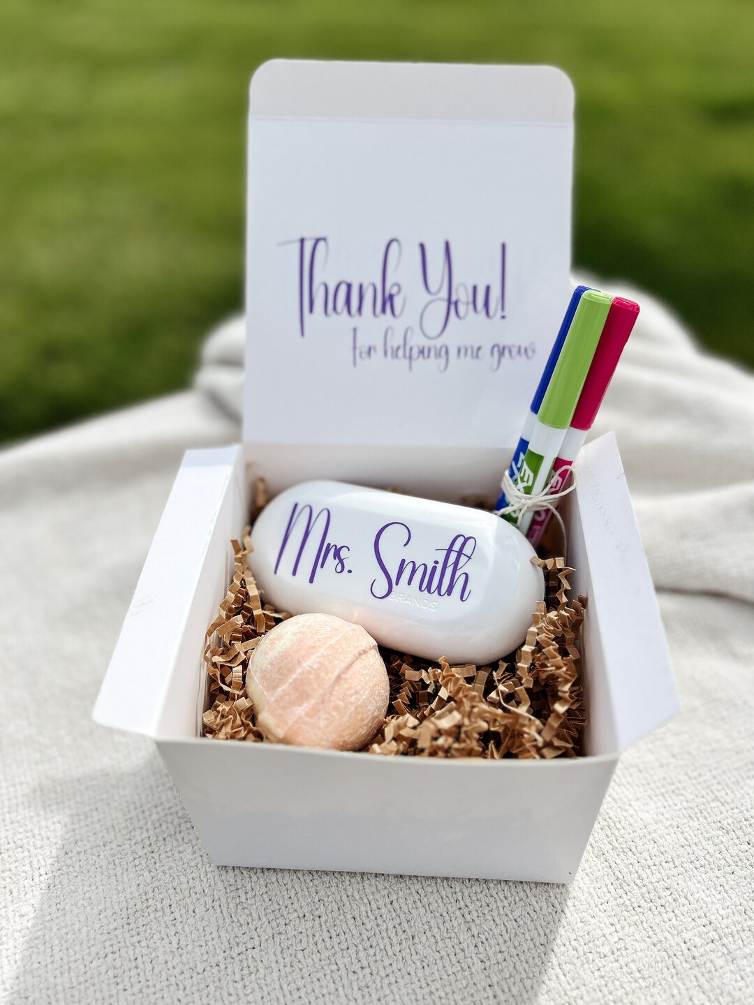 Thank You Teacher Mini Gift Box Teacher Present Personalized Gift Care ...