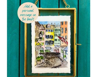 Zurich, Switzerland,  fine art print - personalized, watercolor, Handmade souvenir, custom travel gift, unique Christmas gift