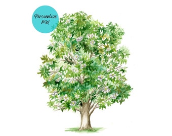 Magnolia tree/custom gift/ fine art print/ Mississippi state tree/ great gift-anniversary, mother's day, wedding, housewarming