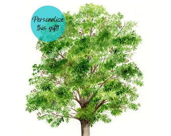 Buckeye Tree/Personalisiertes Geschenk/Fine Art Print/Ohio State Tree/Großes Geschenk-Jubiläum, Weihnachten, Hochzeit, Geburtstag, Einweihung/personalisierbar