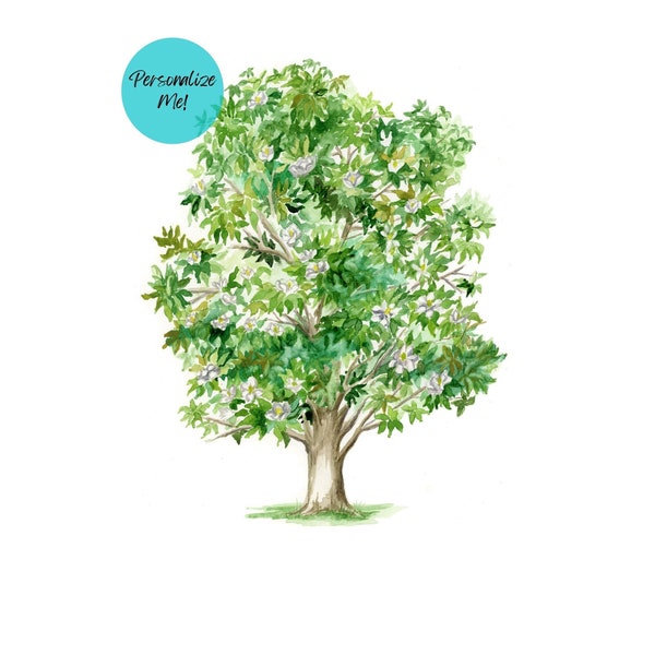 Magnolia tree/custom gift/ fine art print/ Mississippi state tree/ great gift-anniversary, mother's day, wedding, housewarming