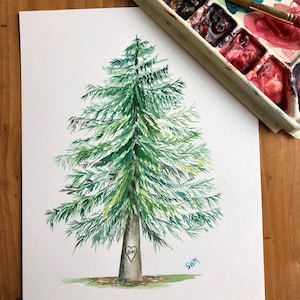 State Tree of Pennsylvania Watercolor, Eastern Hemlock, 8x10, custom artwork, gallery wall, personalized, anniversary gift, wedding gift