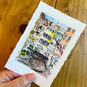 Zurich, Switzerland,  fine art print - personalized, watercolor, Handmade souvenir, custom travel gift, unique Christmas gift