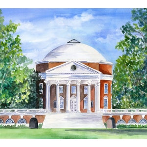 8 x 10 University of Virginia Rotunda Watercolor Limited Edition Print
