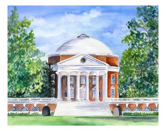 8 x 10 University of Virginia Rotunda Watercolor Limited Edition Print