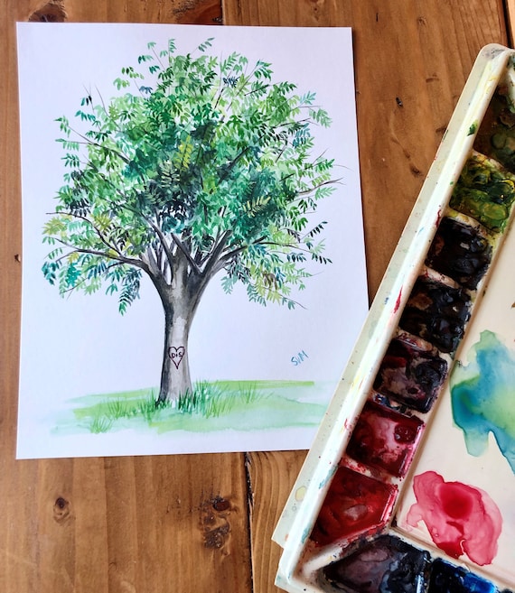 Creating Trees With Watercolour Crayons! I Am In LOVE With These! 