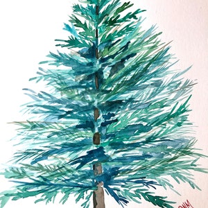 Watercolor State Tree of Colorado, Blue Spruce, Original artwork, custom personalized gift, great for all occasions mother's day, wedding, image 2