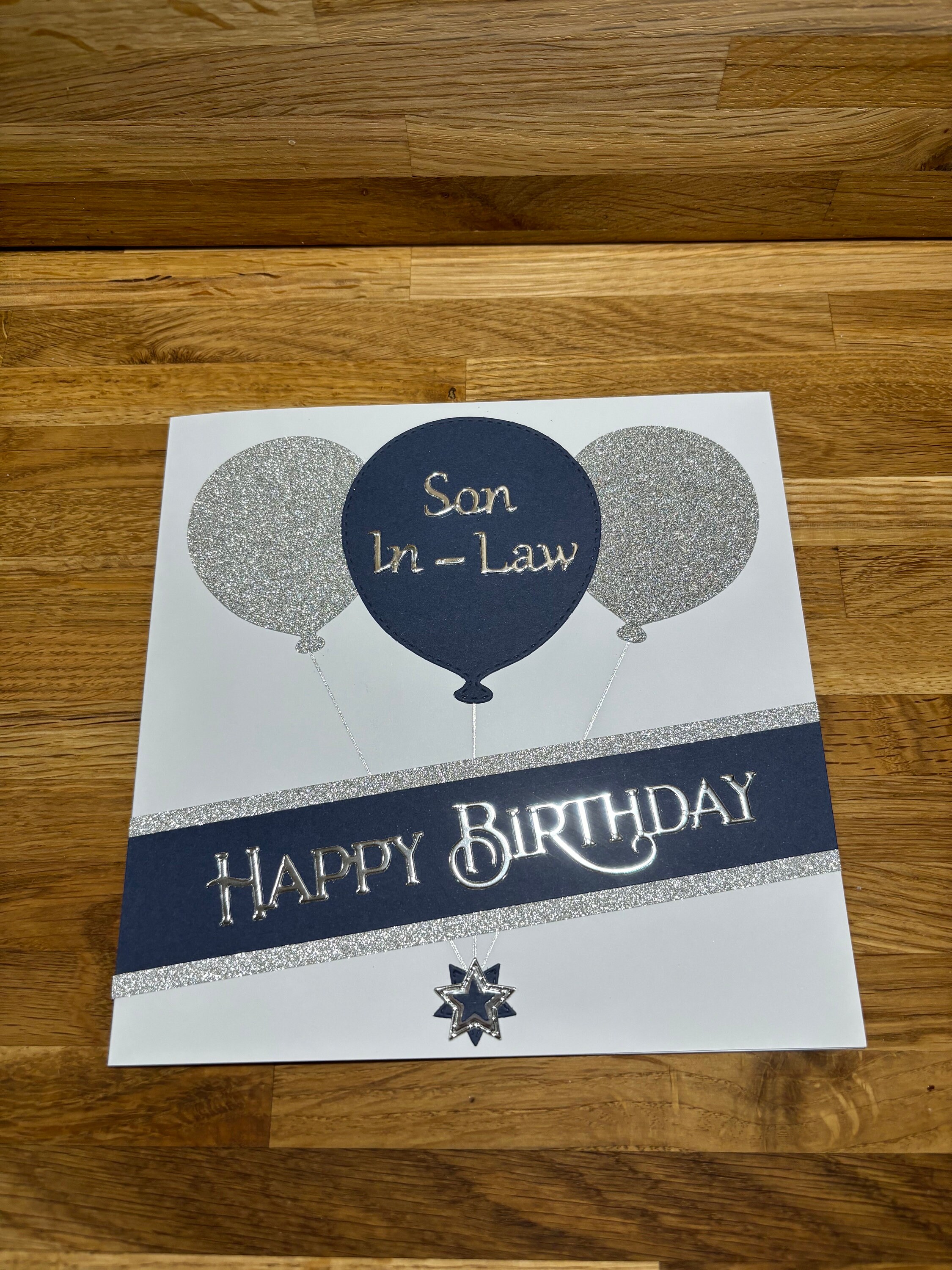 Handmade Birthday Card For Son in law Silver Blue Balloons Etsy UK handmade-birthday-card-for-son-in-law-silver-blue-balloons-etsy-uk