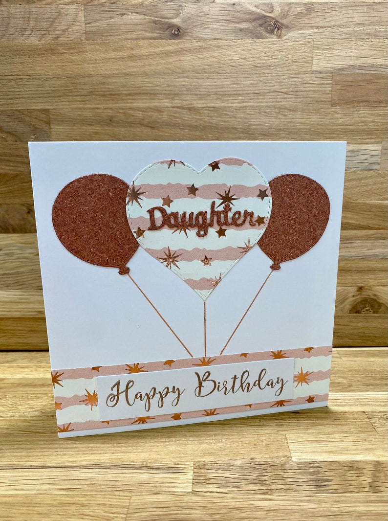 Handmade Happy Birthday Card for Daughterheart and Balloons Etsy UK