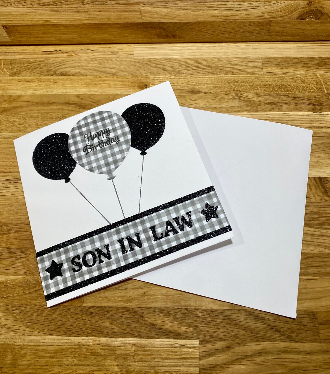Handmade Birthday Card For Son in law Black Glitter Balloons Etsy handmade-birthday-card-for-son-in-law-black-glitter-balloons-etsy