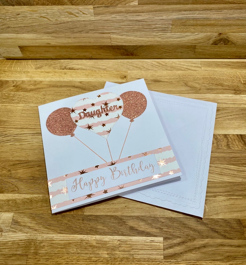 Handmade Happy Birthday Card for Daughterheart and Balloons Etsy UK