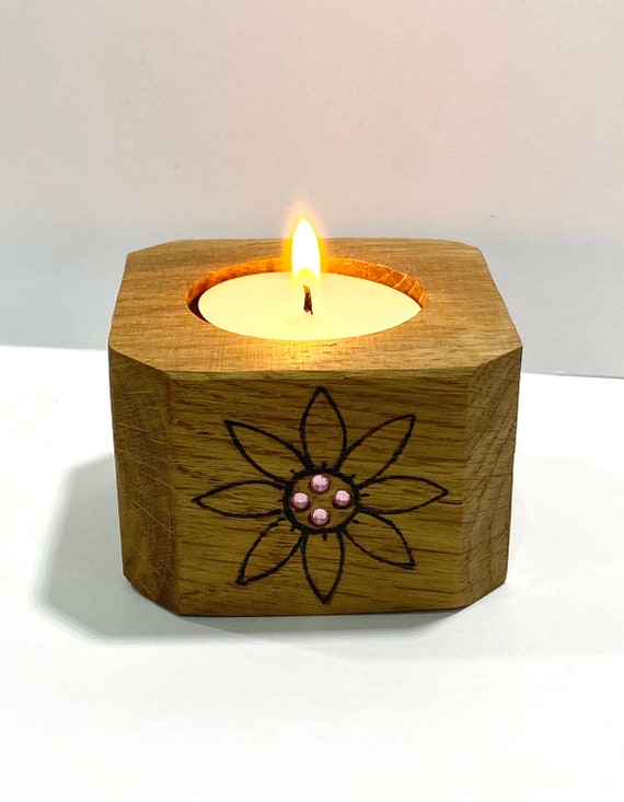 Oak tea light holder deals