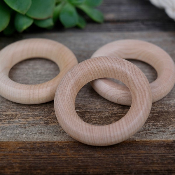 Maple Wood Rings for Macrame and Crafts | Wooden | US Maple