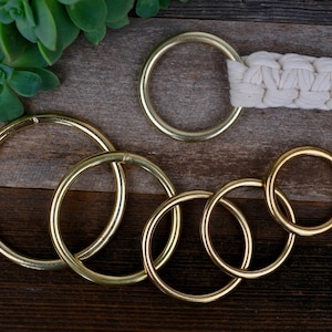 Solid Brass Ring for Macrame, Crafting, Outdoor, 1.5, 2, 2.5, 3 inch