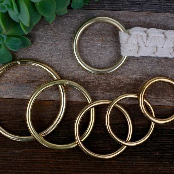 Solid Brass Ring for Macrame, Crafting, Outdoor, 1.5, 2, 2.5, 3 inch