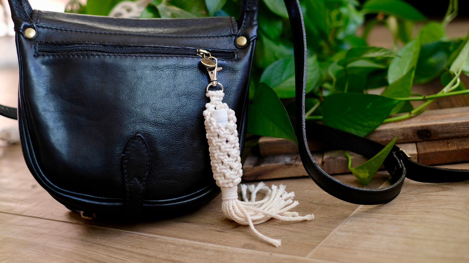 Macrame Lip Balm Holder Keychain Etsy