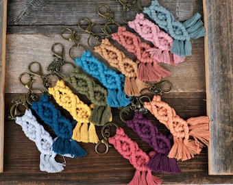 Chunky Macrame Keychain with a Charm