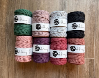 Bobbiny XL 5mm Macrame Cord - Recycled Cotton, Various Colors