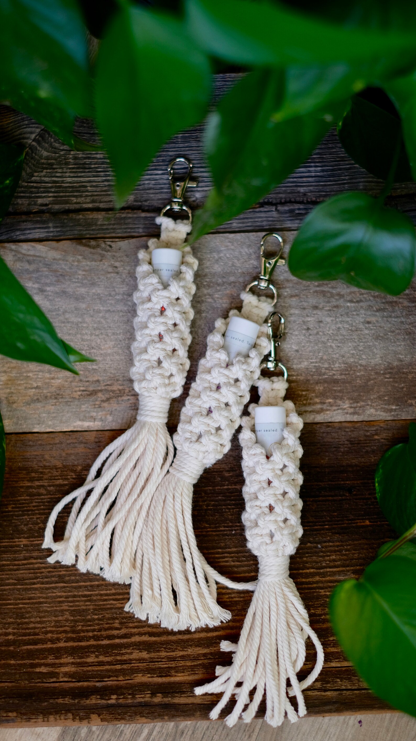 Macrame Lip Balm Holder Keychain Etsy