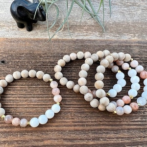 Sunstone | Moonstone | Sandalwood | Gemstone Diffuser Bracelet