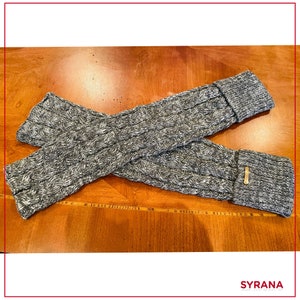 Beige and Gray, Alpaca wool Leg Warmers - Hand knitted with pure baby Alpaca fiber.