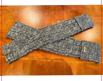 Beige and Gray, Alpaca wool Leg Warmers - Hand knitted with pure baby Alpaca fiber.