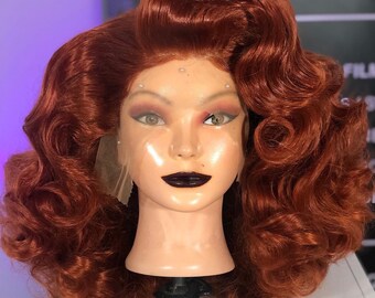 Vintage Hollywood Cinema Siren Womens Movie Star Hair Costume Wig 40/'s 50/'s