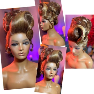 Brown highlighted Lacefront updo