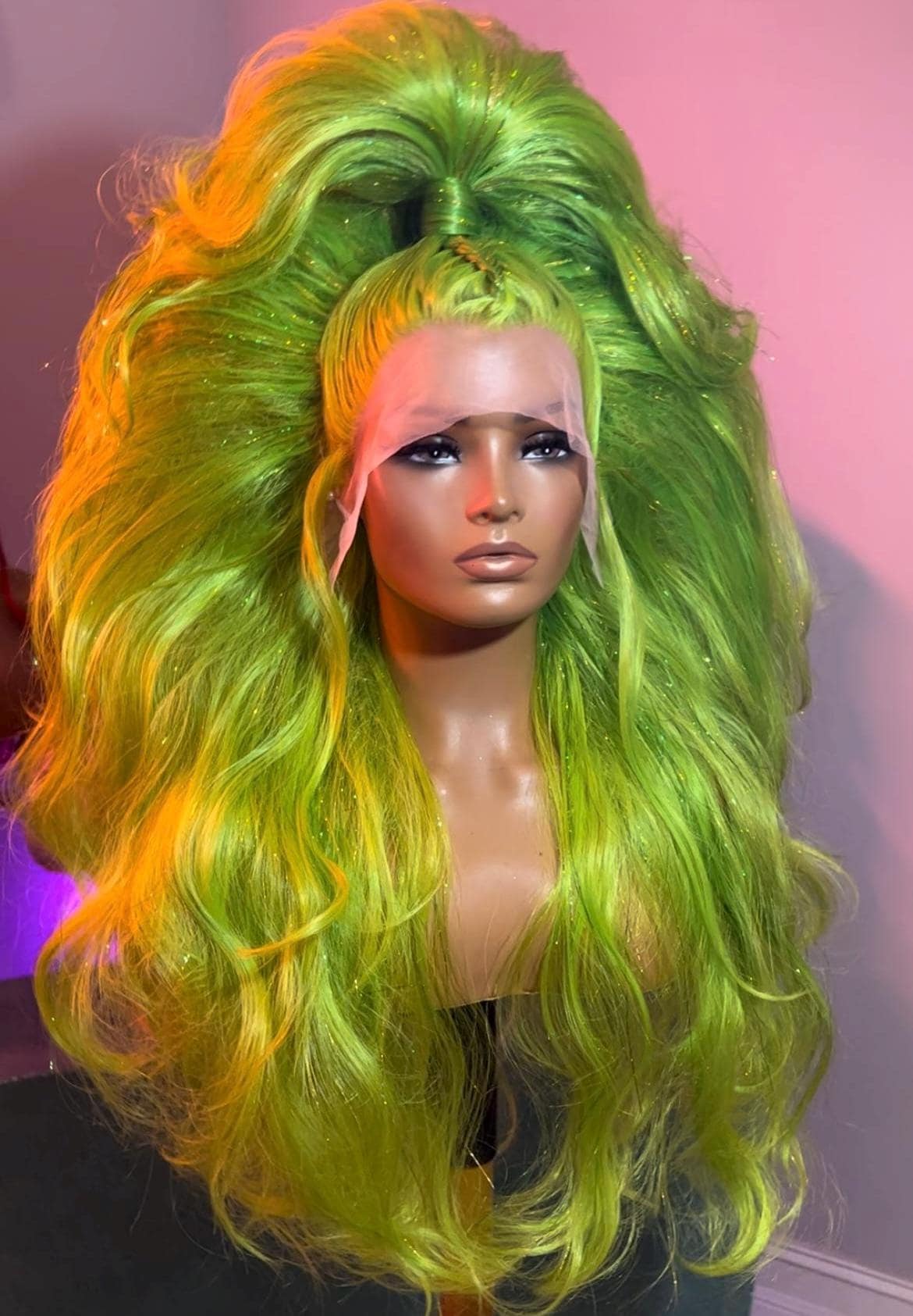 Green Tinsel Wigs Etsy
