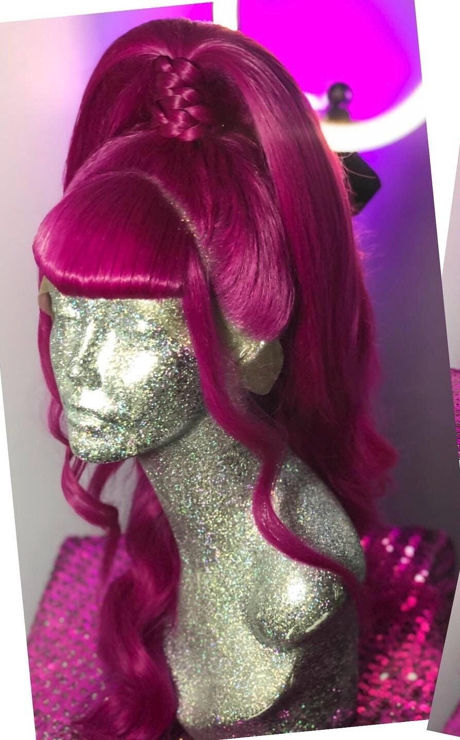 Fuschia Mermaid Ponytail
